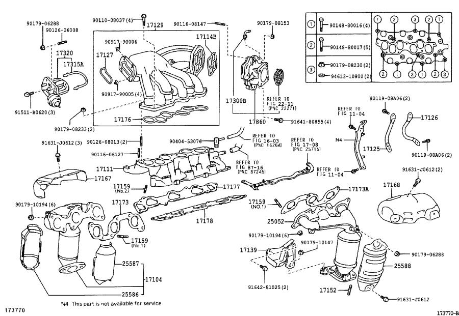 Lexus ES 330 Insulator, manifold converter, no. 3 ...