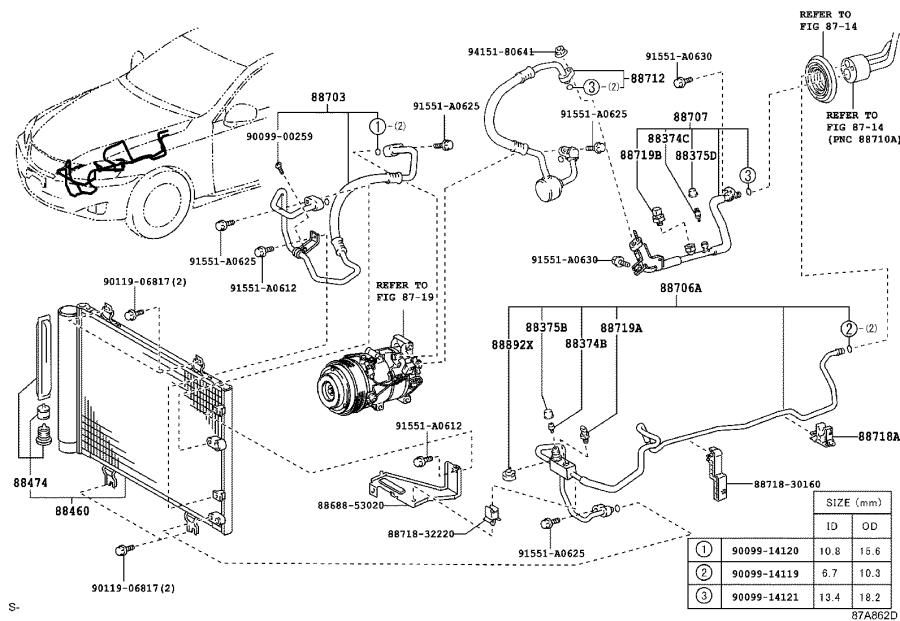 Lexus IS 250C Sensor, air conditioner pressure - 8871940020 | Bell