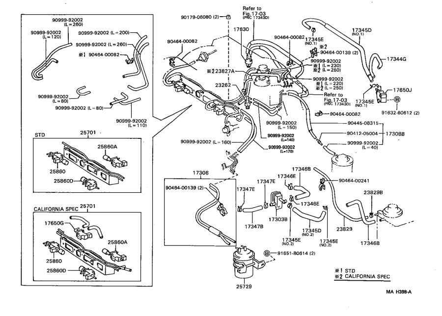 Lexus ES 300 Valve assembly, vacuum switching, no. 2. Engine, atm, mtm