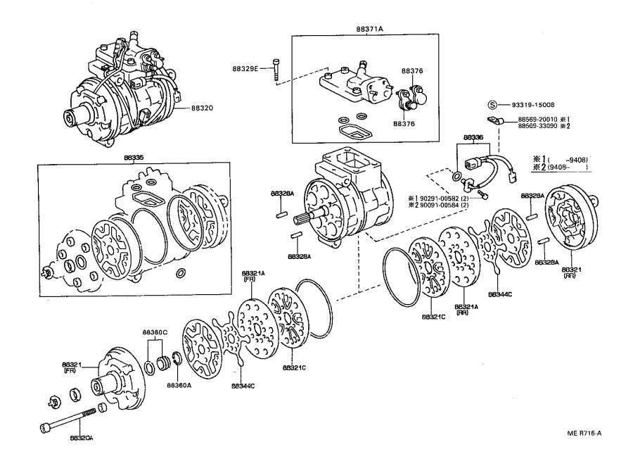 lexus RX 350 A/c compressor muffler. Usa, cnd, electrical - 883602B020 ...